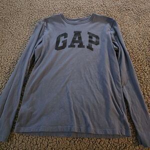 GAP Kids Long Sleeve Tee in Blue with Black Logo